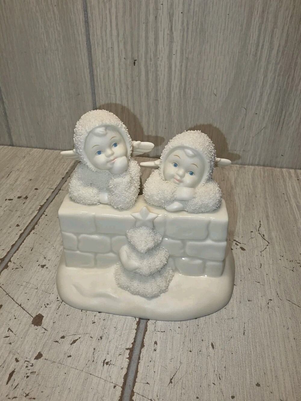 Vtg Department 56 Snowbabies Two Little Angels Vintage with box 69140